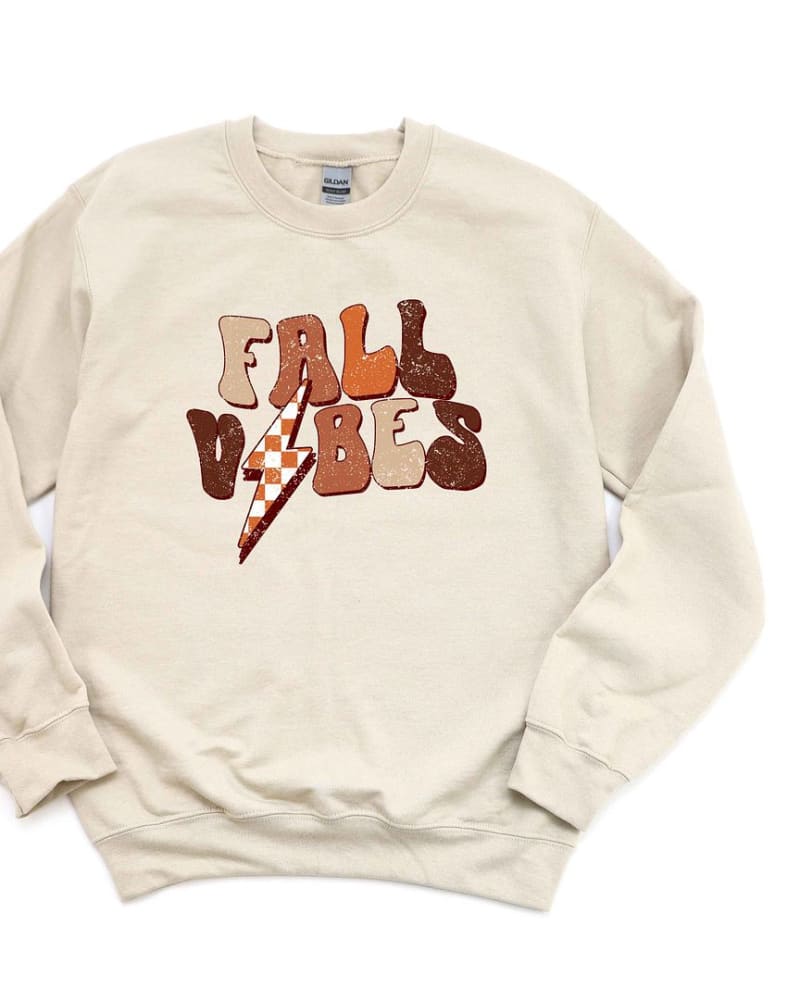 Front of a size XL Retro Fall Vibes Wavy Graphic Sweatshirt in Cream by Simply Sage Market. | dia_product_style_image_id:301593